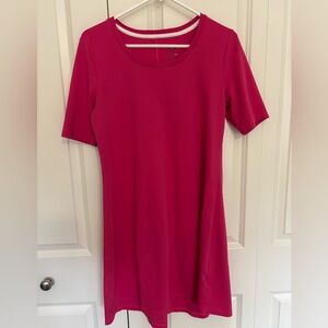 Women’s Isaac Mizrahi live short sleeve pink tee shirt dress summer, casual